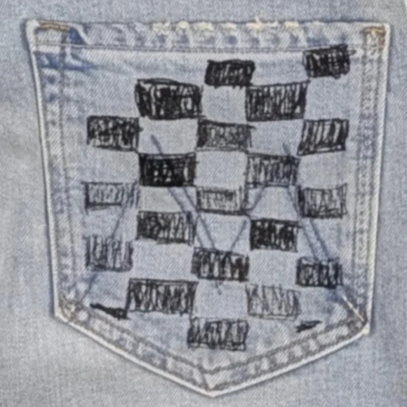 MOTHER Tippy Top Frisky Ankle Metal Master Graphic High Rise Punk Size 26 J1828 - Picture 10 of 11